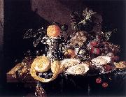 Cornelis de Heem Still-Life with Oysters, Lemons and Grapes oil painting